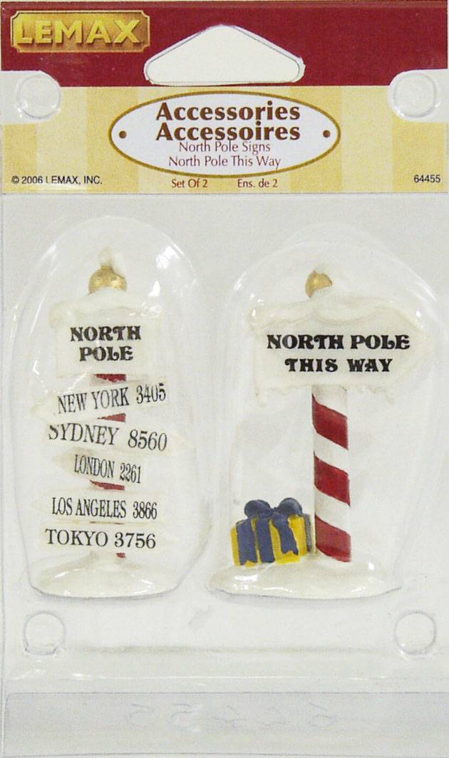 Lemax - Lemax - Accessoires écriteaux Pôle Nord - set de 2