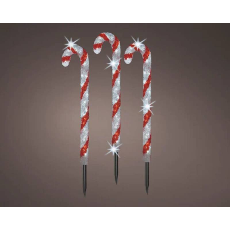 Luminéo - Luminéo - LED Set de 3 Sucres d'Orge lumineux à planter H.61 cm