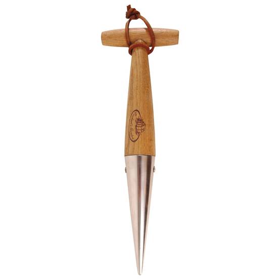 Plantoir droit acier inoxydable bois 29,5x10x3,5 cm