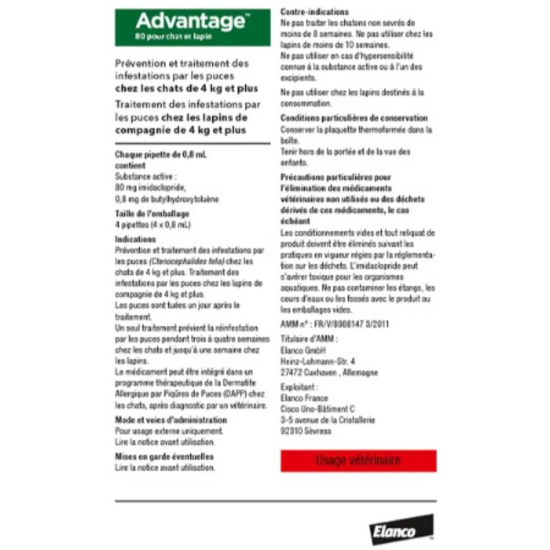 Antiparasitaire Externe Chats Lapins - ADVANTAGE - Imagen 4