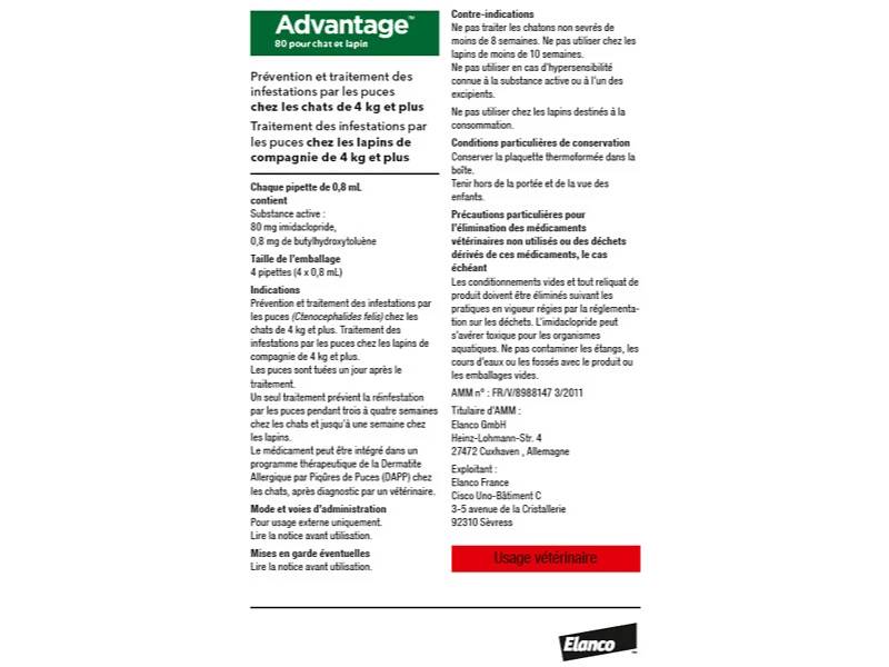 Antiparasitaire Externe Chats Lapins - ADVANTAGE - Imagen 2