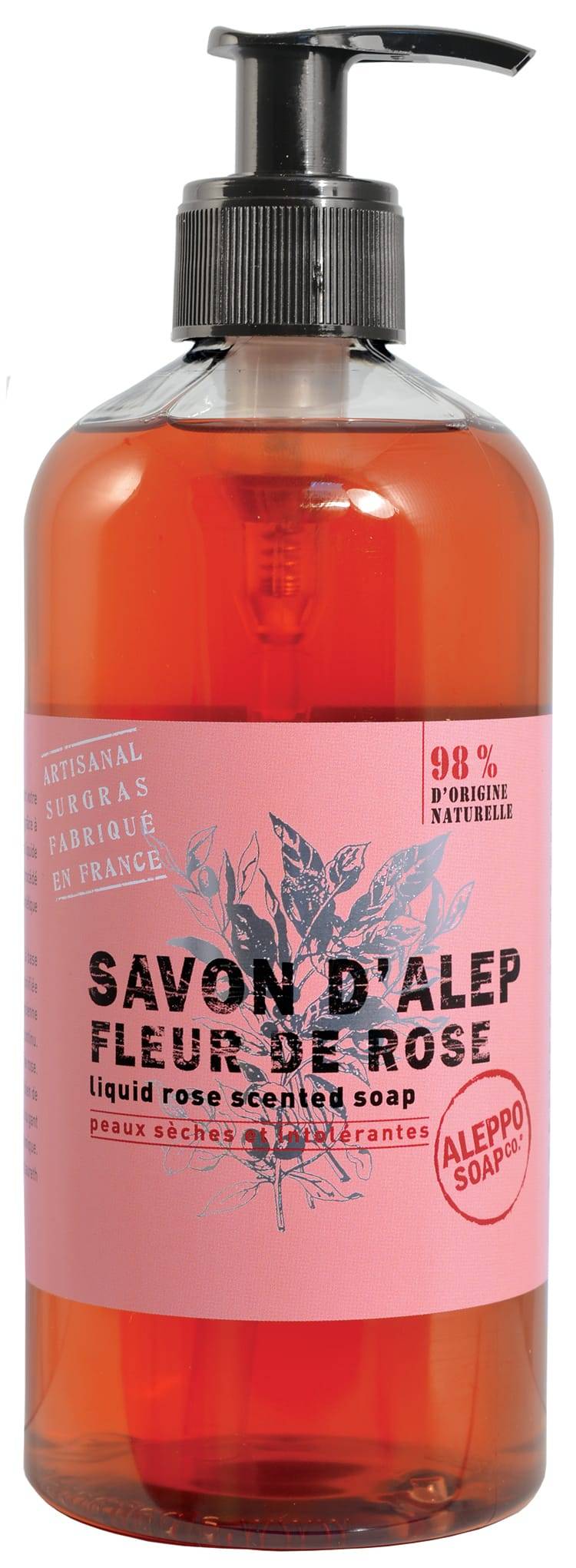 Aleppo Soap Co. - Savon d'Alep Liquide Fleur de Rose