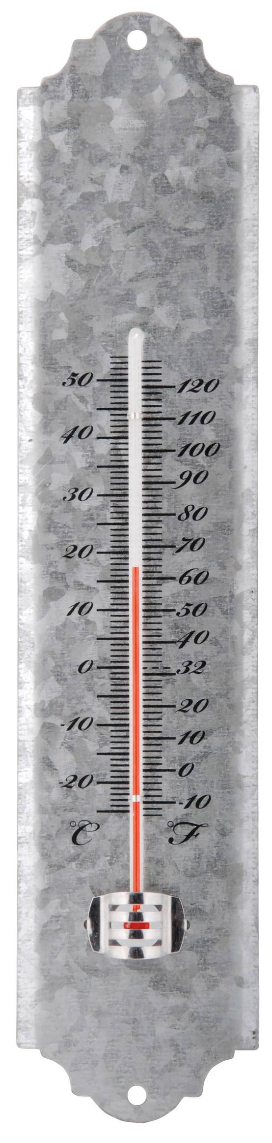 Esschert Design - Thermomètre en zinc gris L.6,7 x l.1,4 x H.30 cm - Image 1