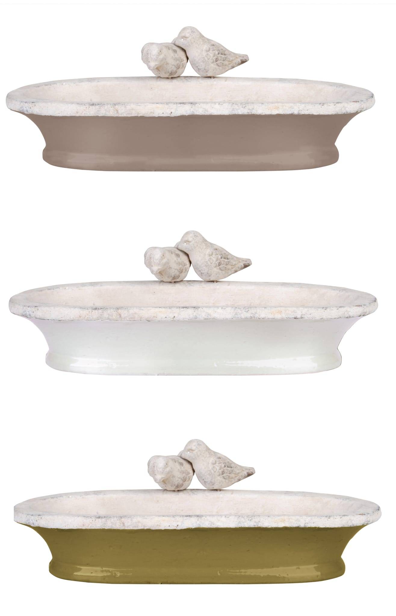Esschert Design - Bain pour oiseau en céramique - L.37,4 x l.18,6 x H.11,6 cm