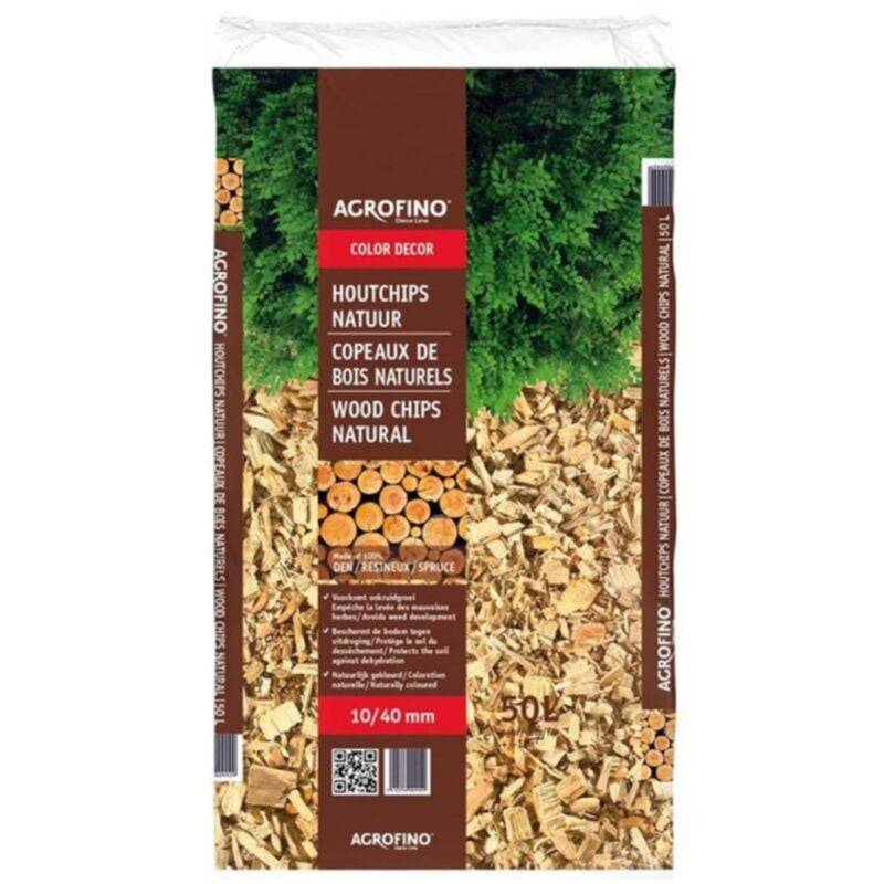 Copeaux de bois paillage végétal naturel L.1000.0 cm l.4000.0 cm P.50L - Agrofino