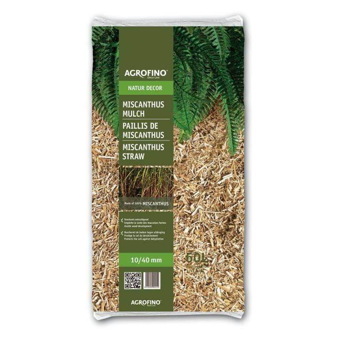 Paillis de miscanthus toile végétal 60L ép.10-40 mm - Agrofino