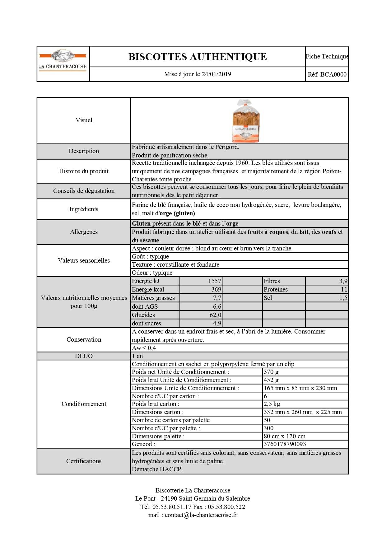 La Chanteracoise - Biscottes authentique 370 g - Imagen 2