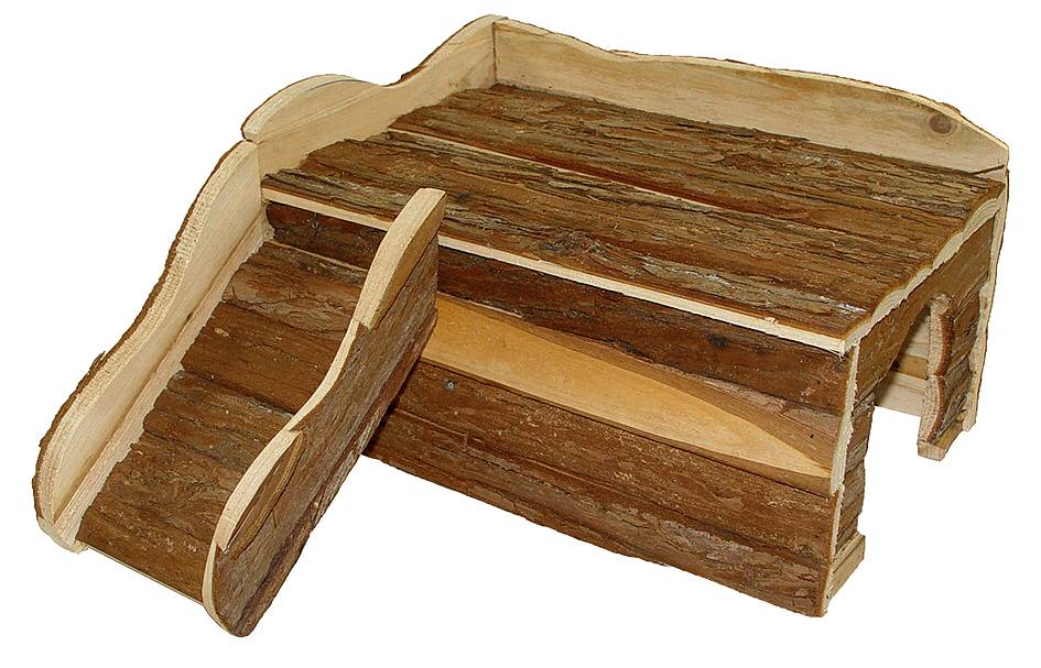 Maison avec rampe bois écorce L 21 l 21 H 11 cm - RONGIS - Imagen 1