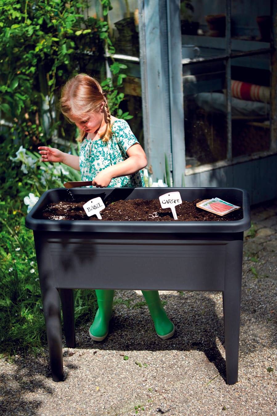 Elho - Green Basics mesa de cultivo XXL negra L.75 x l.36 x H.65 cm - Imagen 6
