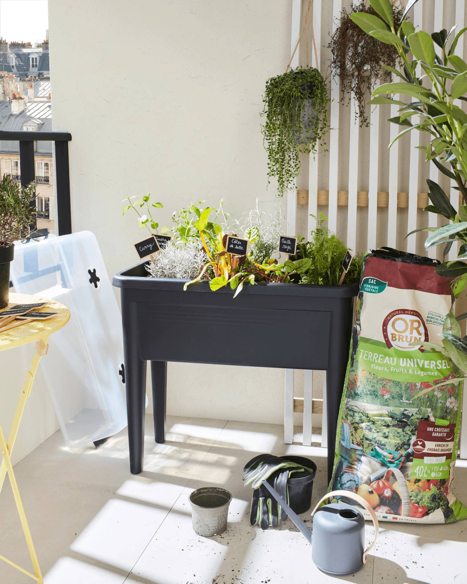Elho - Green Basics mesa de cultivo XXL negra L.75 x l.36 x H.65 cm - Imagen 14