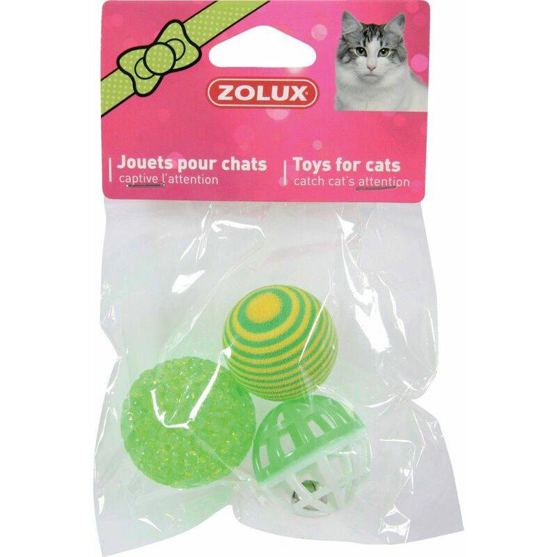 Zolux - Jouet chat 3 balles variées H 4 cm – ZOLUX - Imagen 3