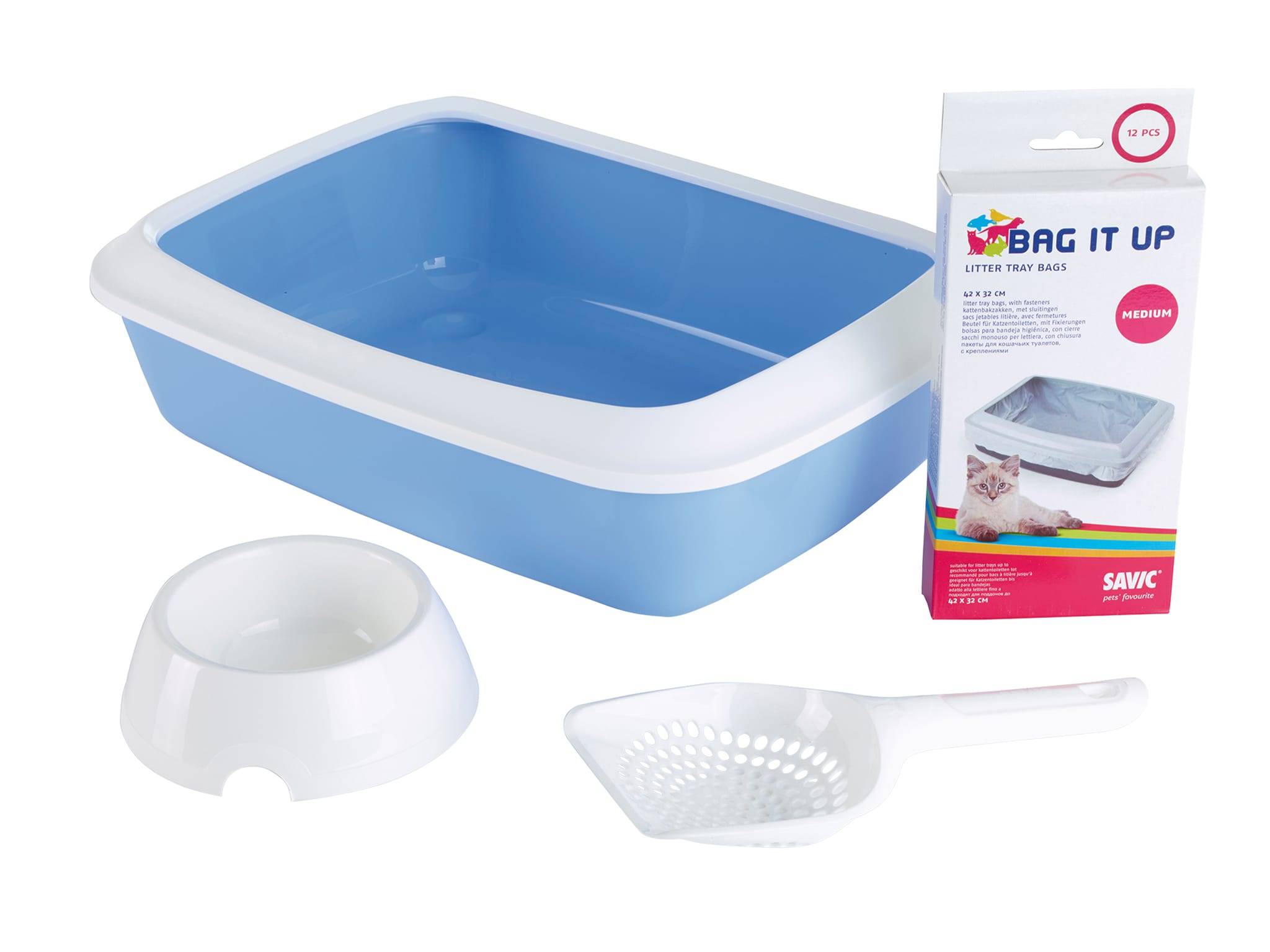 Savic - Kit d'hygiène pour châtons plastique bleu 42 cm SAVIC - Imagen 2