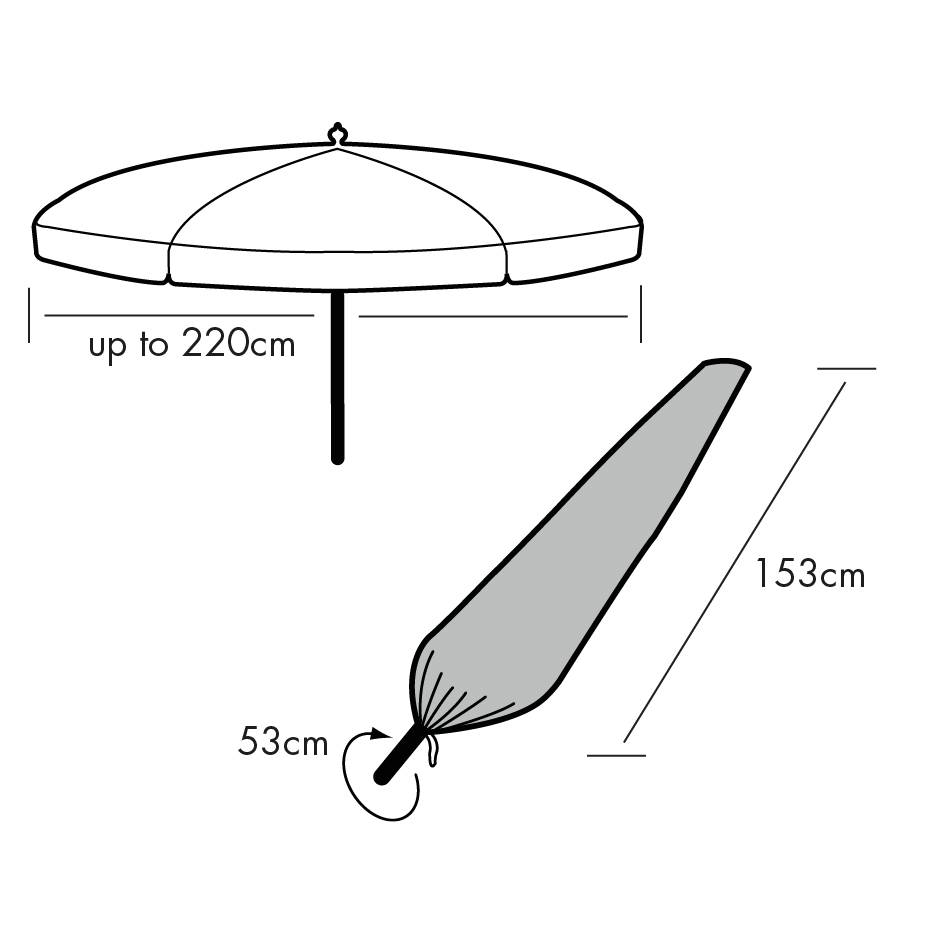 Garden ID - Housse premium noir - Parasol - Ø53h153cm