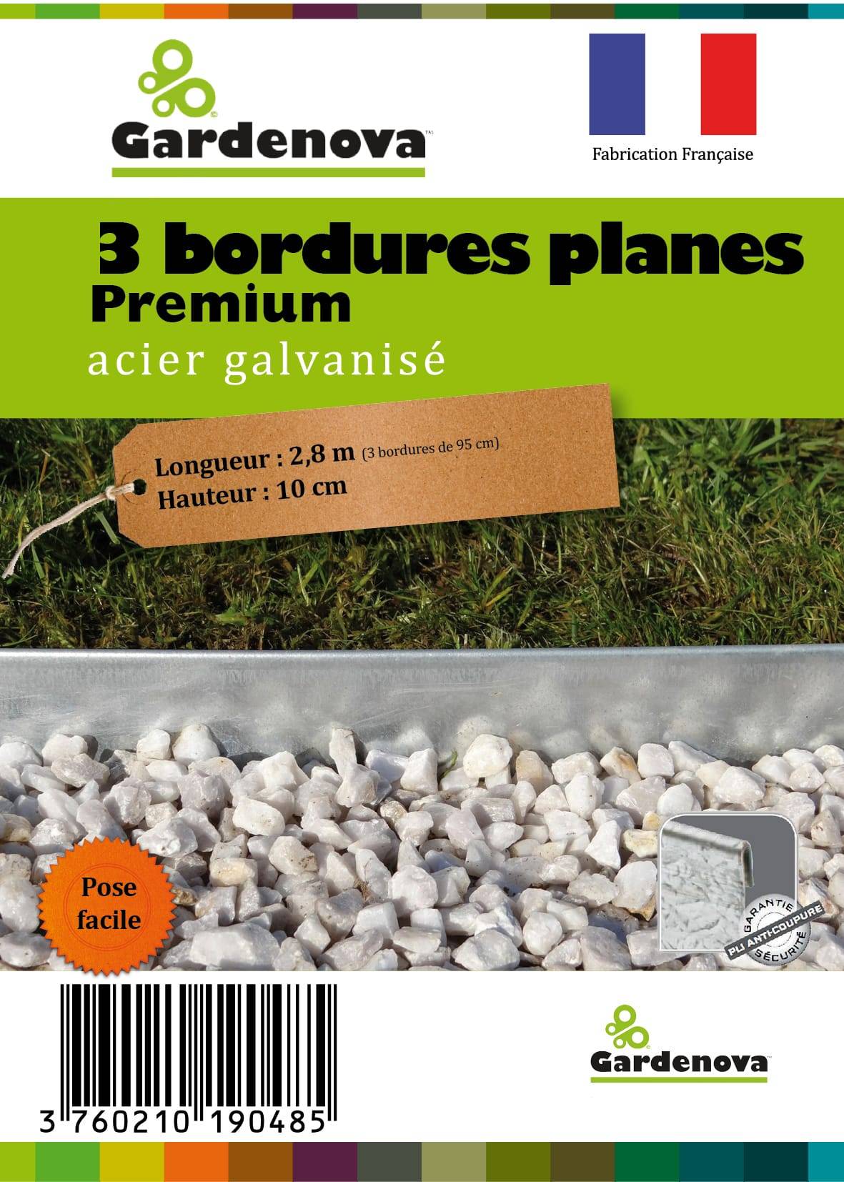 Gardenova - 3 bordures premium en acier 100mm x 955mm - Imagen 4