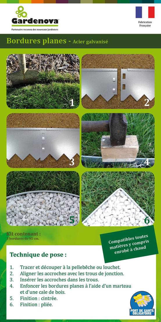 Gardenova - 3 bordures premium en acier 100mm x 955mm - Image 3