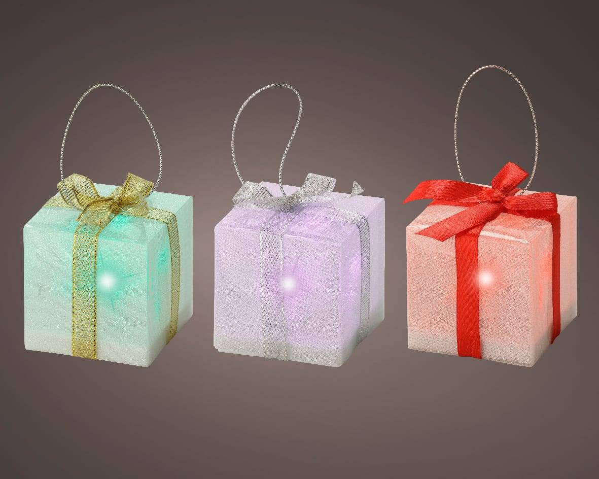 LED Boite cadeau lumineuse intérieur H.5 cm - 1L Multicolore