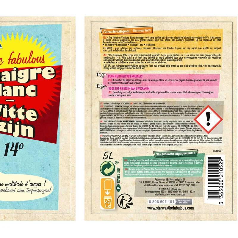 Starwax - Vinaigre Blanc Ménager Naturel – STARWAX FABULOUS - Imagen 3
