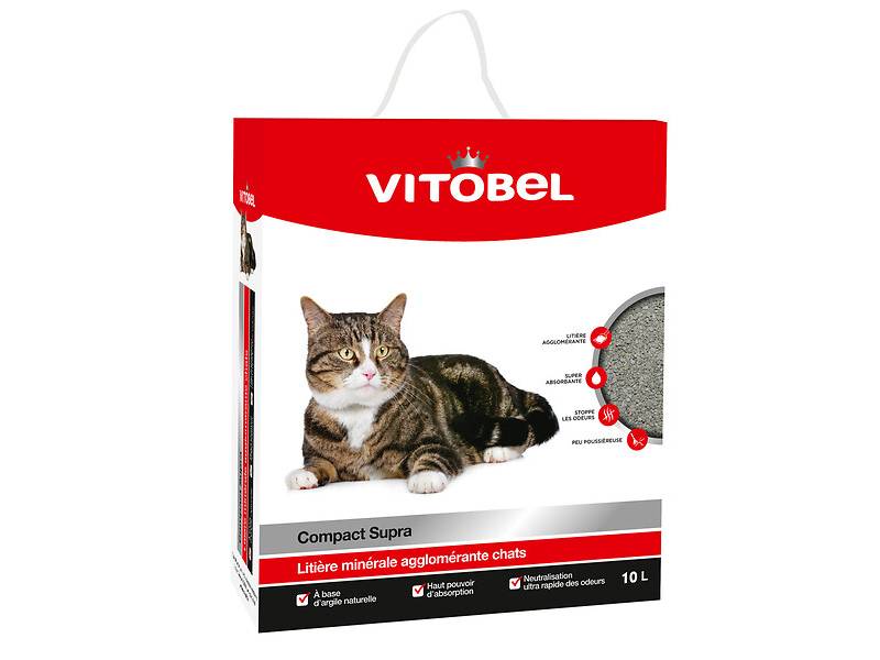 Vitakraft - Litière minérale pour chat 10L Compact Supra - VITAKRAFT