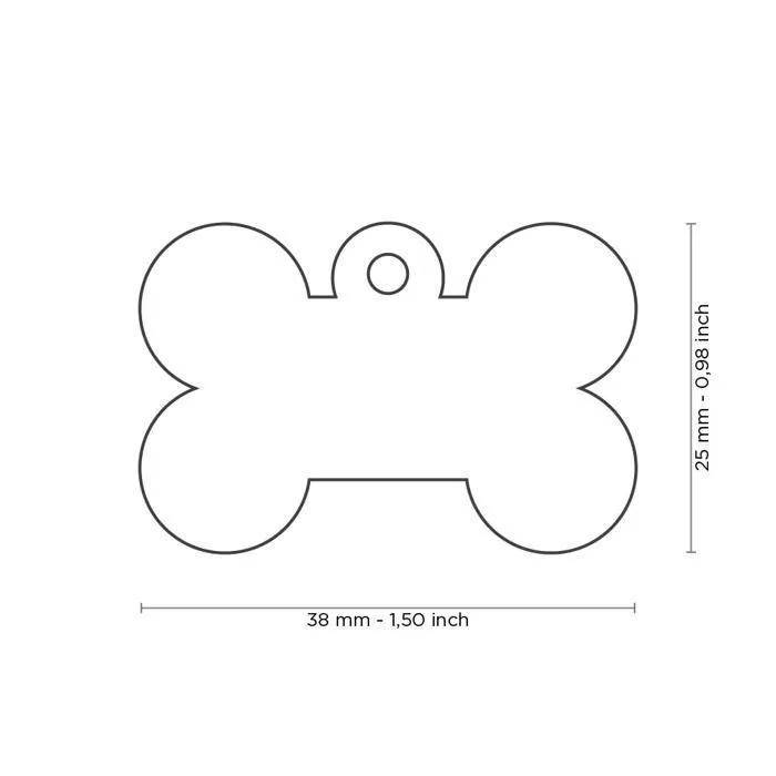 Médaille pour chien en aluminium coloré Grand os L.5 cm H.5 cm P.5 cm - Myfamily - Imagen 2