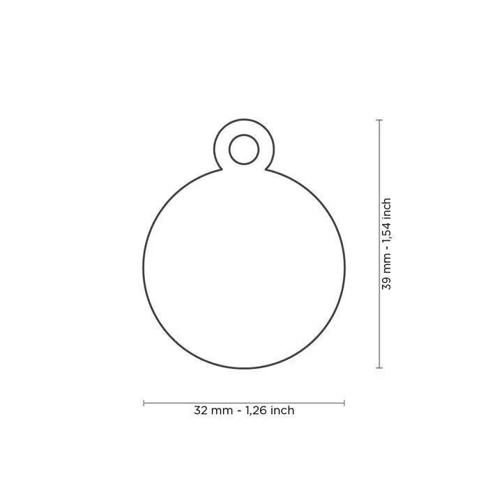 Médaille pour chien grand cercle aluminium noir L.5 cm, l.5 cm, H.5 cm - Myfamily - Imagen 1
