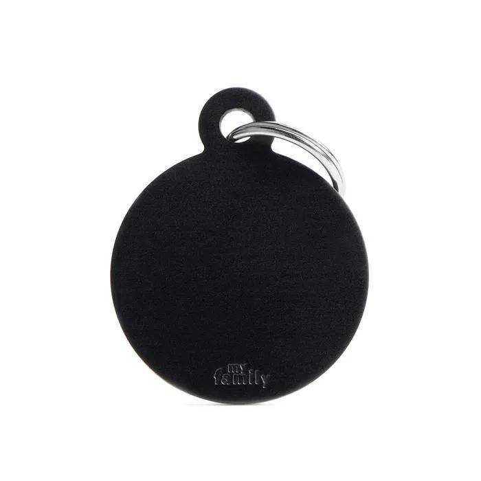 Médaille pour chien grand cercle aluminium noir L.5 cm, l.5 cm, H.5 cm - Myfamily - Imagen 4