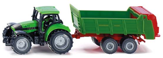 Siku - Tracteur Deutz avec épandeur L.16,5 x l.3,5 x H.4 cm