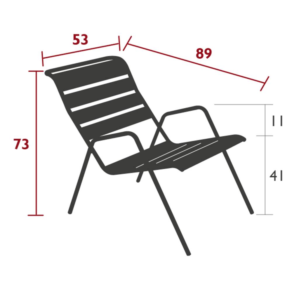 Fermob - Fauteuil de jardin bas acier piment Monceau Fermob - Image 3
