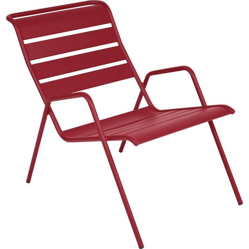 Fermob - Fauteuil de jardin bas acier piment Monceau Fermob