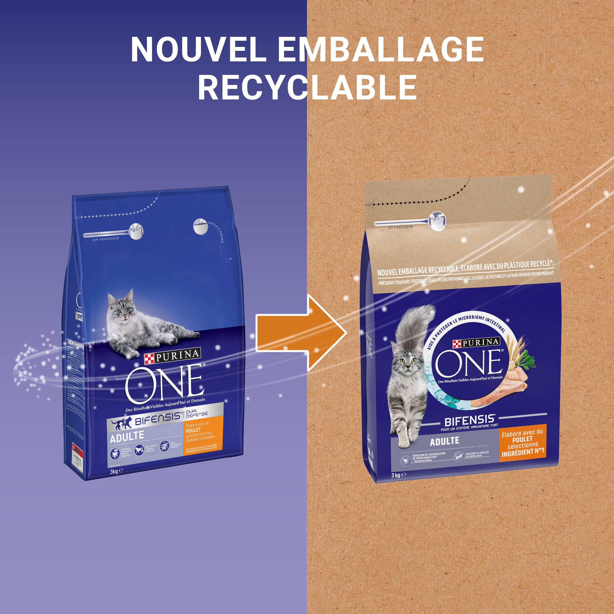 Purina One - Croquettes chat Adulte Poulet 3 kg - PURINA ONE - Imagen 5