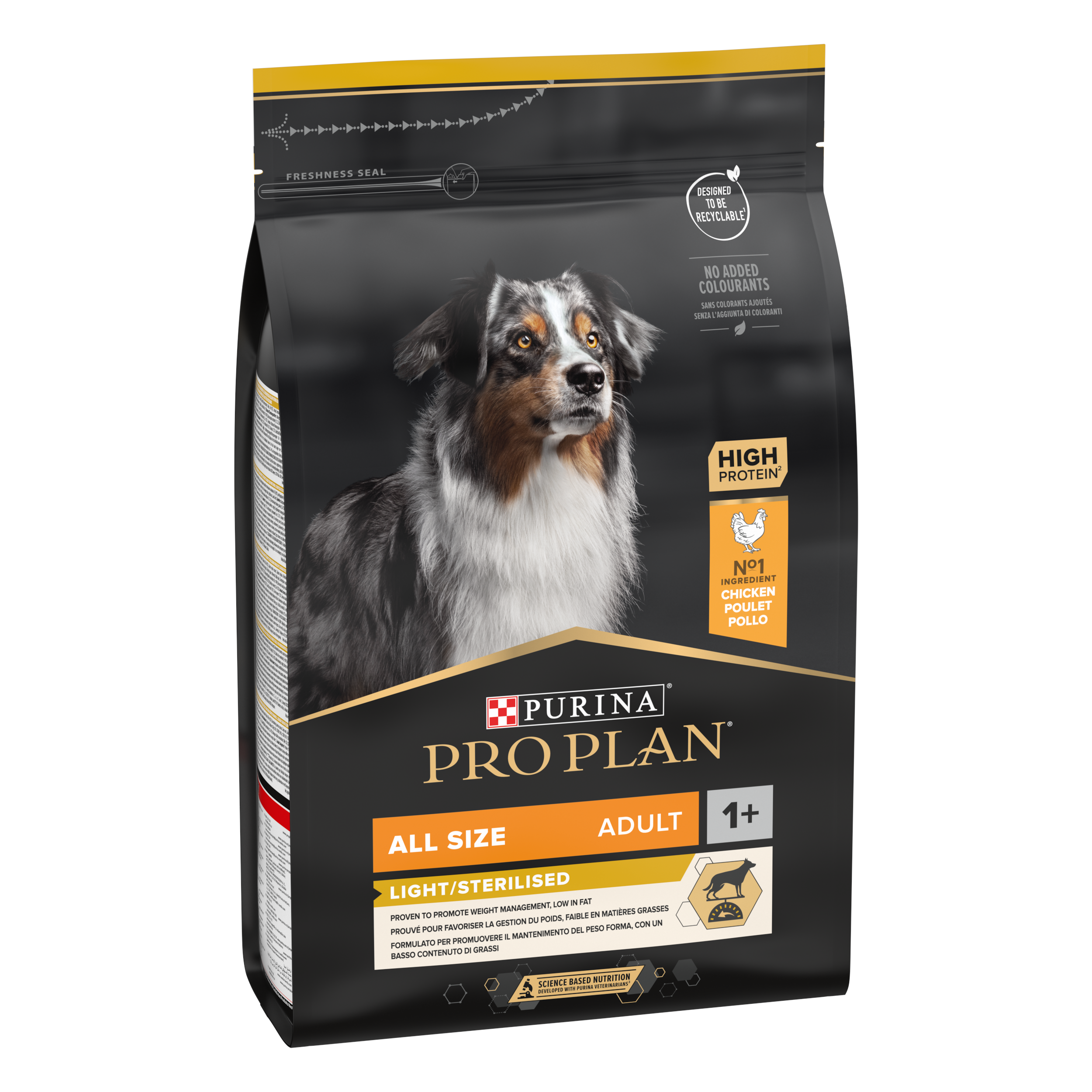 Purina Pro Plan - Croquettes chien Adulte Light Stérilisé Poulet 3 kg - PRO PLAN