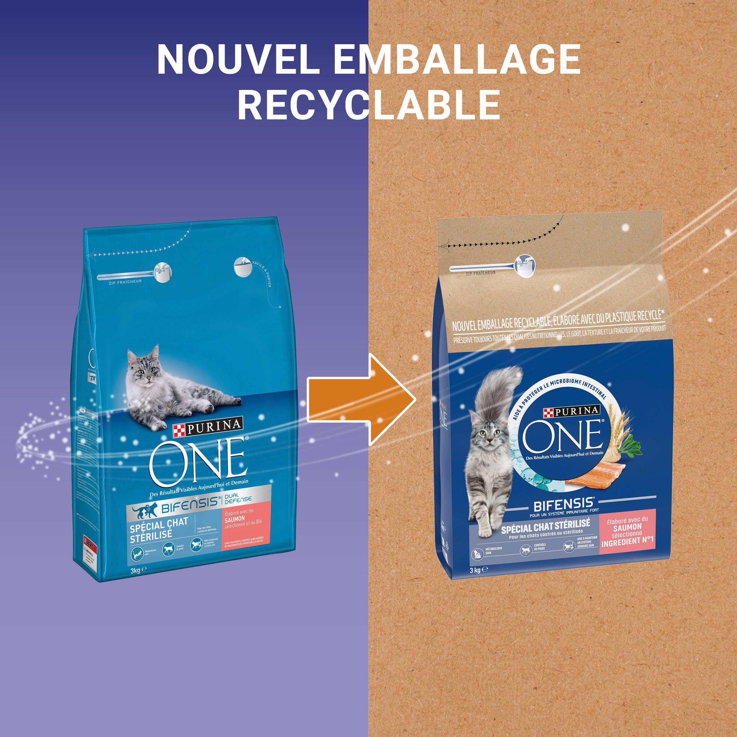 Purina One - Croquettes chat Adulte Stérilisé Saumon et Blé 3 kg - PURINA ONE - Image 6