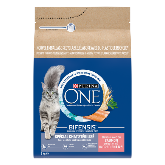 Purina One - Croquettes chat Adulte Stérilisé Saumon et Blé 3 kg - PURINA ONE - Image 5
