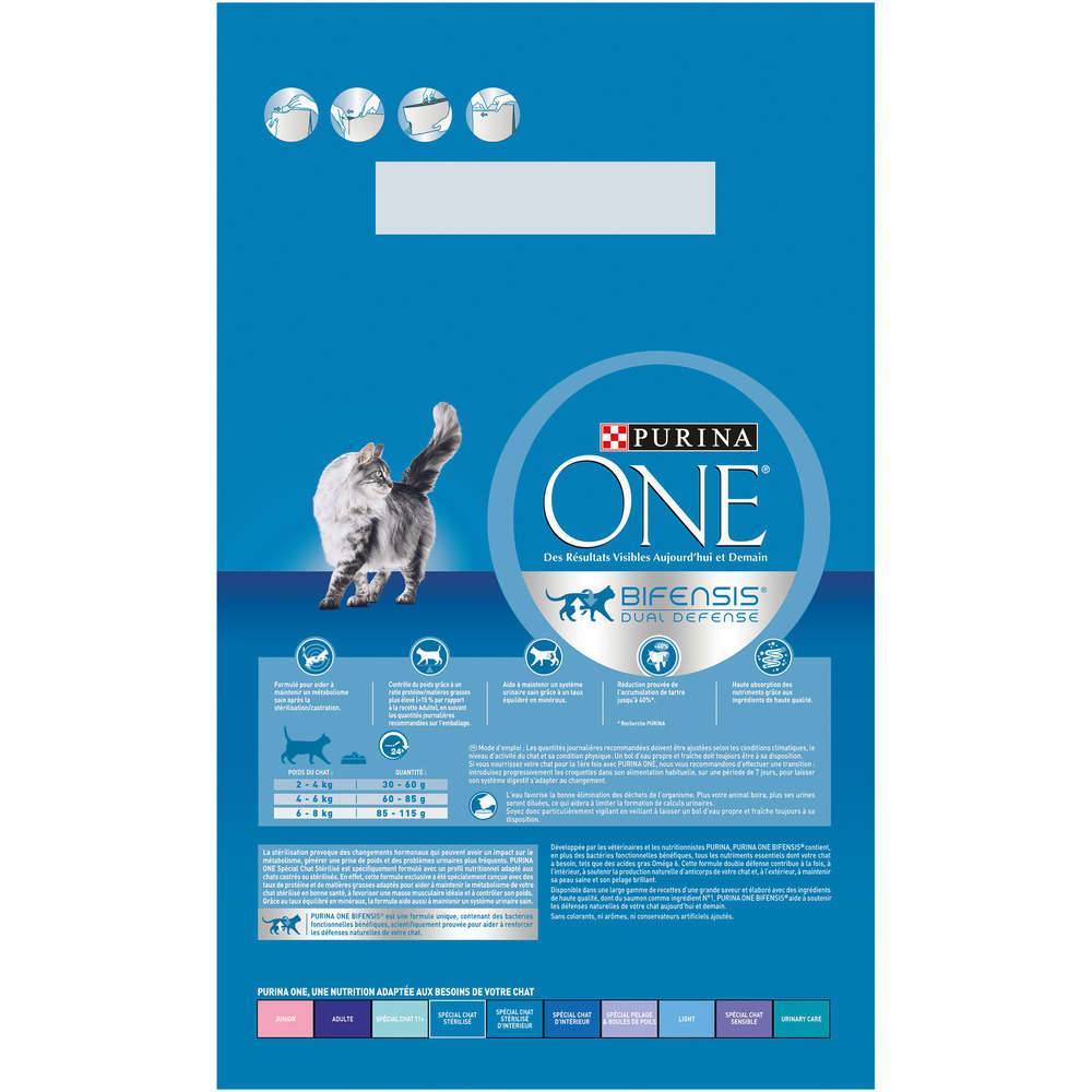 Purina One - Croquettes chat Adulte Stérilisé Saumon et Blé 3 kg - PURINA ONE - Image 11