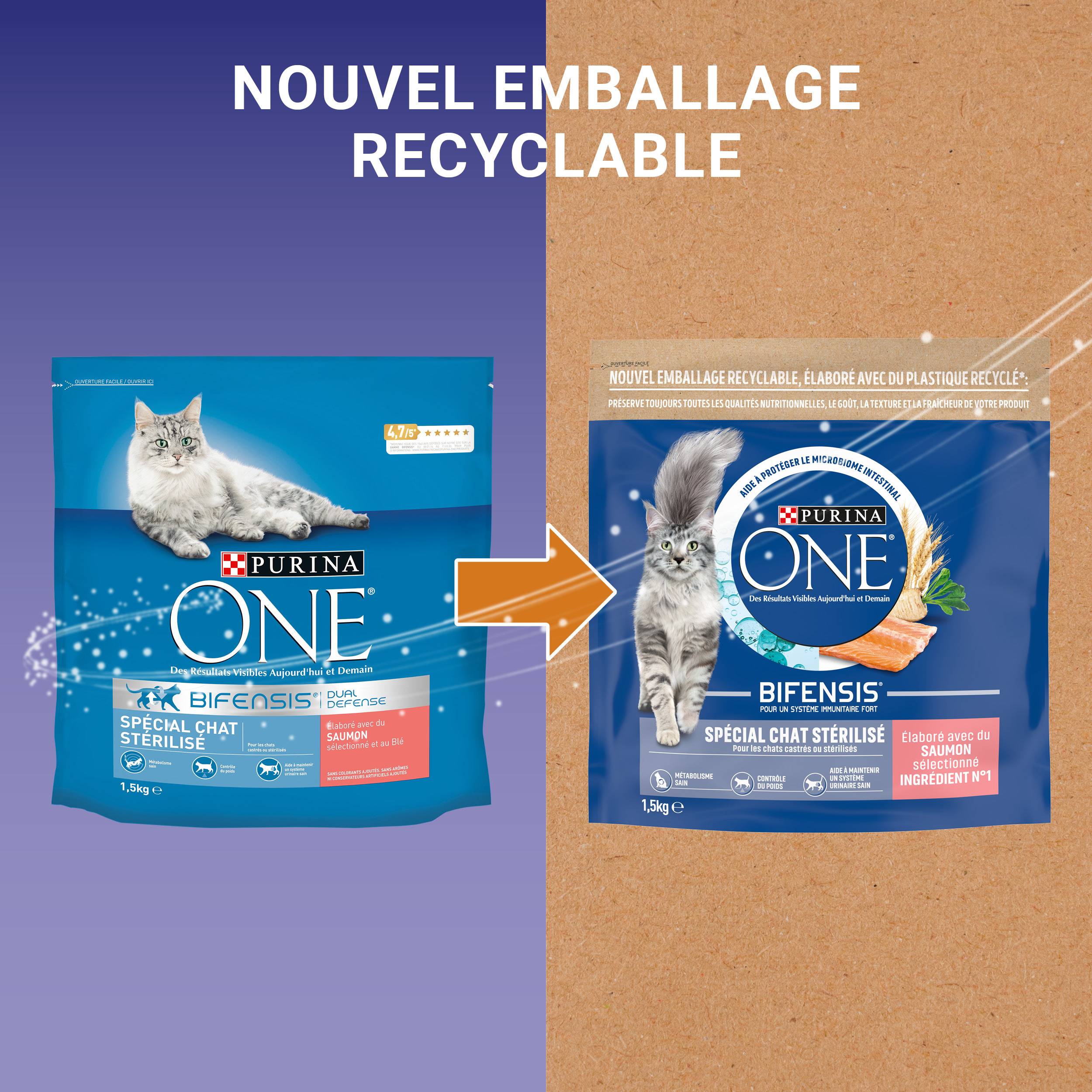 Purina One - Croquettes chat Stérilisé Saumon Thon Blé 1,5 kg - PURINA ONE - Image 6