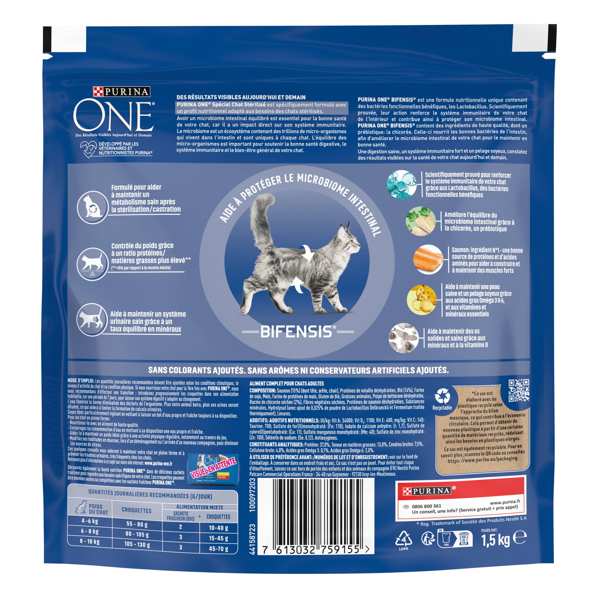 Purina One - Croquettes chat Stérilisé Saumon Thon Blé 1,5 kg - PURINA ONE - Image 3