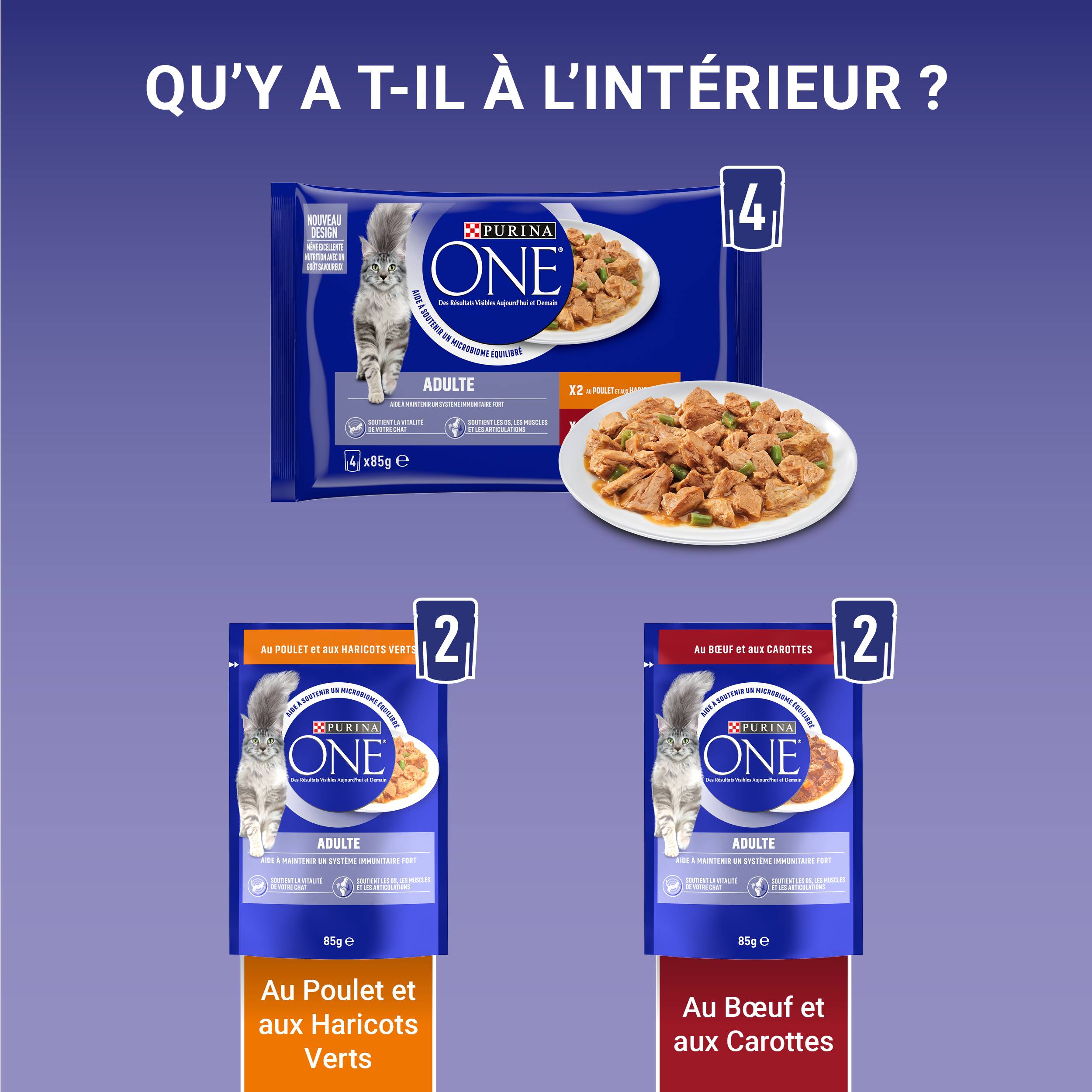 Purina One - Effilés sauce chat Adulte Poulet Bœuf 4x85g - PURINA ONE - Image 5