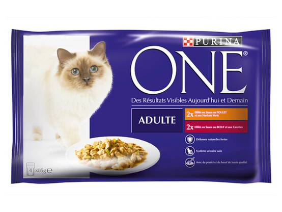Purina One - Effilés sauce chat Adulte Poulet Bœuf 4x85g - PURINA ONE - Image 2