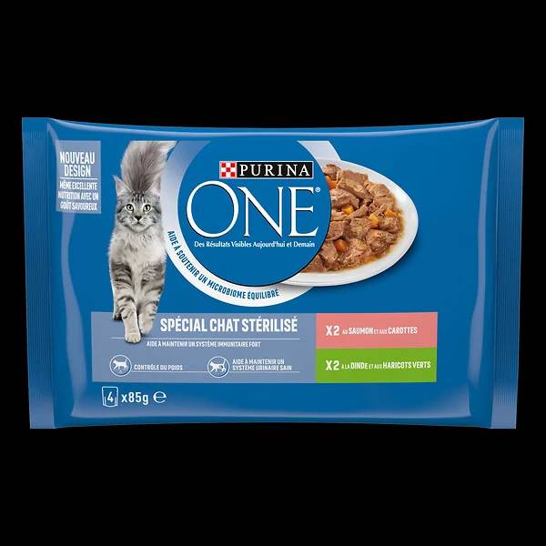 Purina One - Effilés sauce chat Stérilisé 4x85 g - PURINA ONE - Imagen 1
