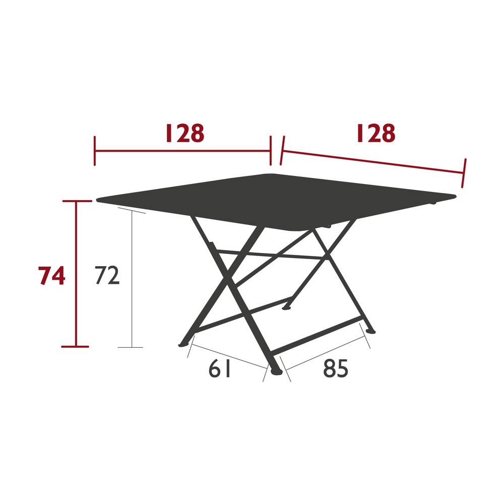 Fermob - Table de jardin carrée pliante acier carbone 8 personnes Cargo Fermob - Image 4