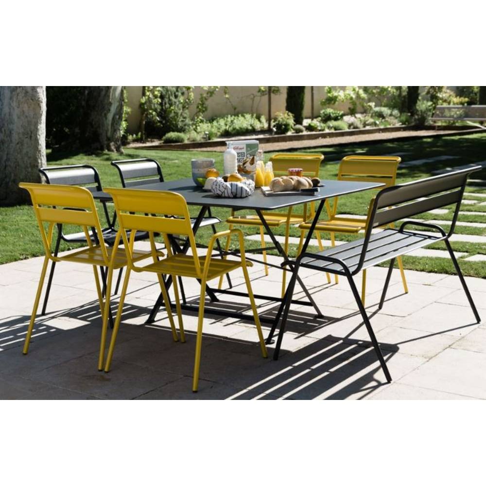 Fermob - Table de jardin carrée pliante acier carbone 8 personnes Cargo Fermob - Image 5