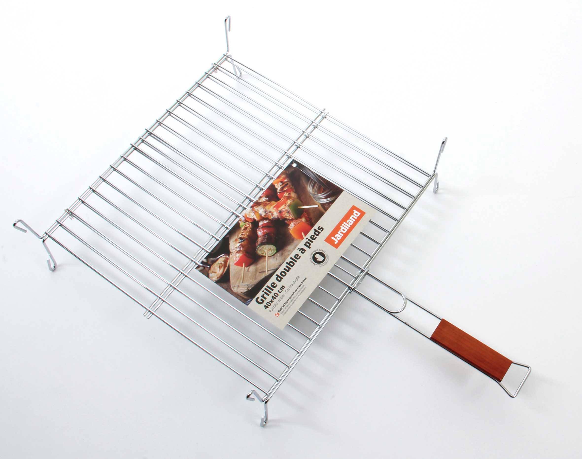 Somagic Barbecues - Grille double sur pieds L.40 x l.40 cm