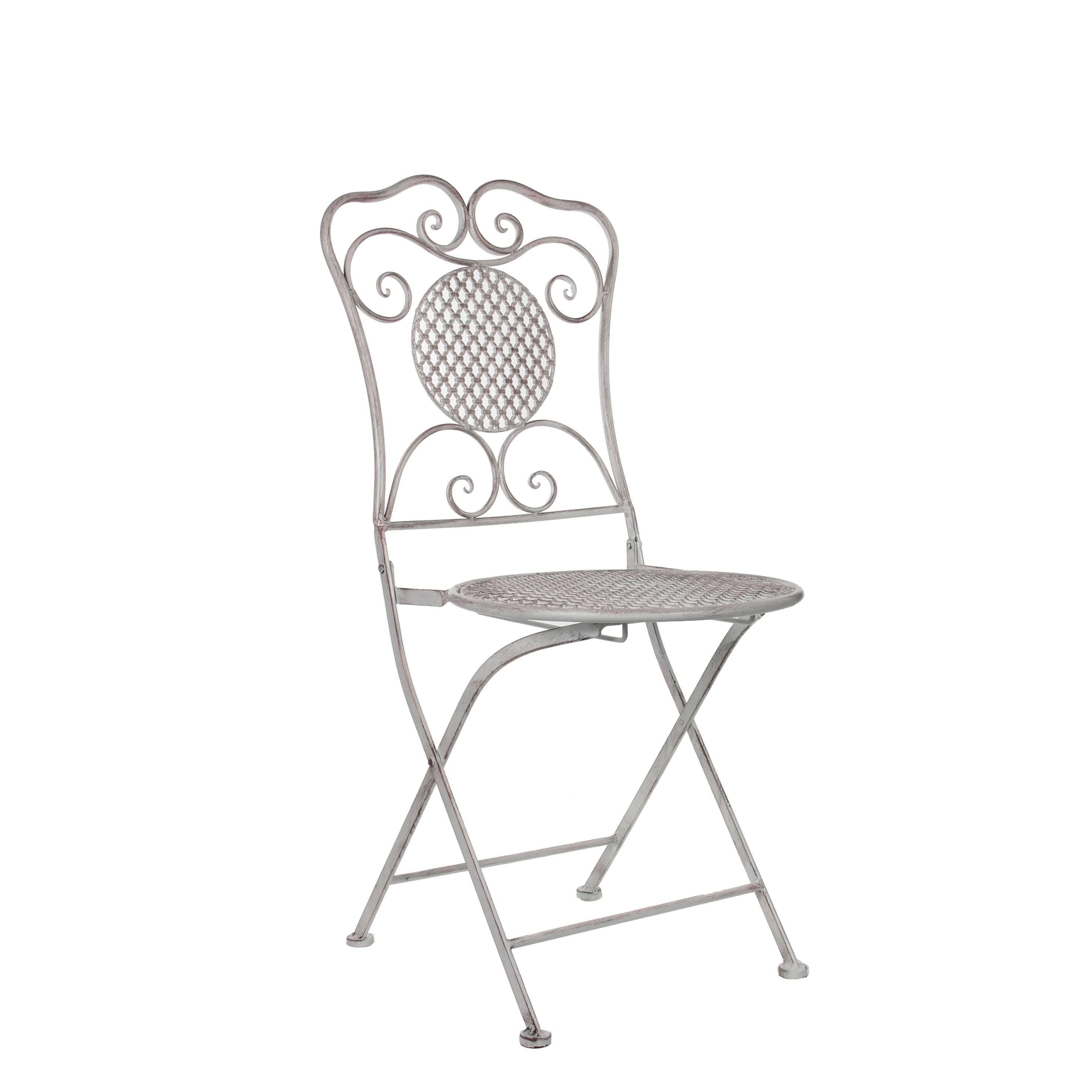 Mica Decorations - Mica Décorations - Chaise Provence pliante en métal blanc