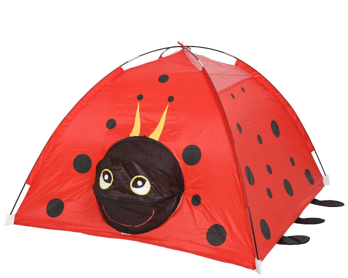 Decoris - Tente pour enfant Coccinelle Rouge - L.120 x l.120 x H.80 cm