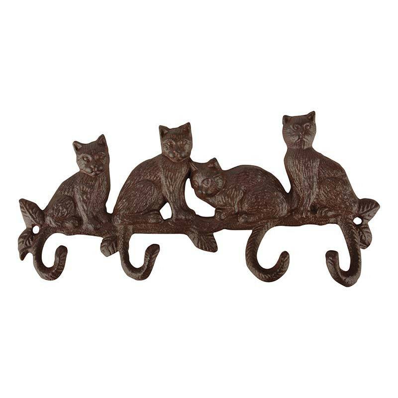 Porte-manteau chats fonte marron L 4,4 l 29,1 H 13,8 cm - Image 2
