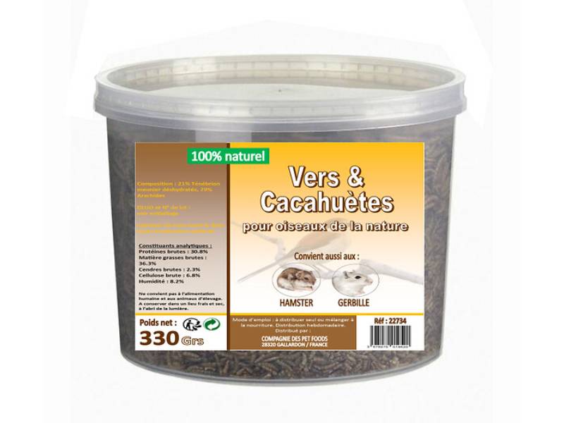 Vers de farine et cacahuètes seau 330 g – LIFLAND