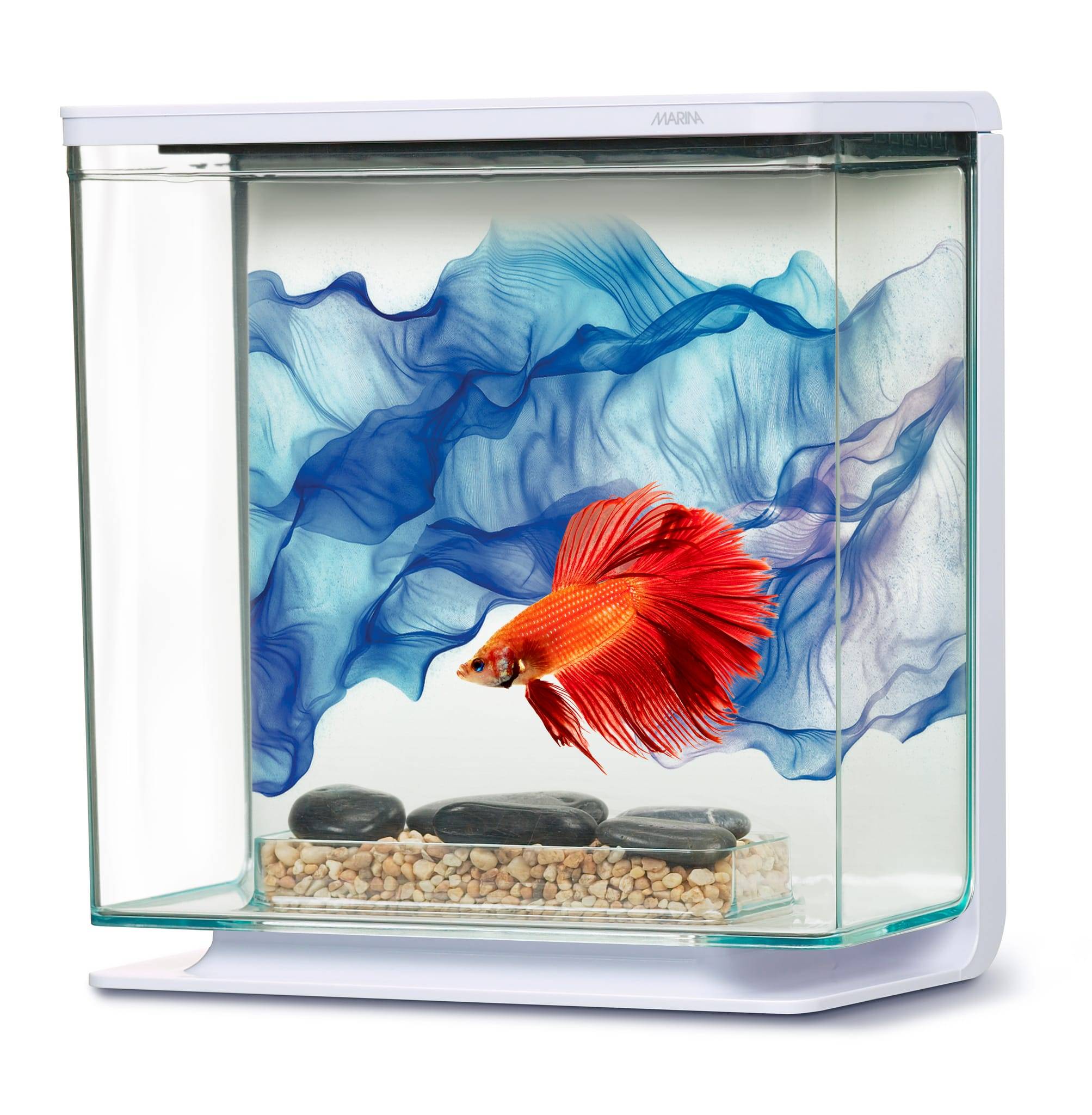Marina - Aquarium BETTA KIT Bleu 3 L - L.21,8 x l.11 x H.22 cm