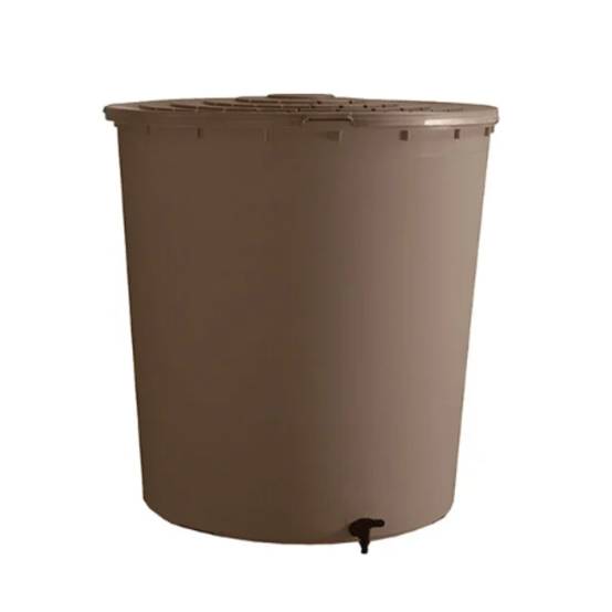 Belli - Récupérateur d'eau de pluie 350L couvercle et robinet inclus taupe - BELLI