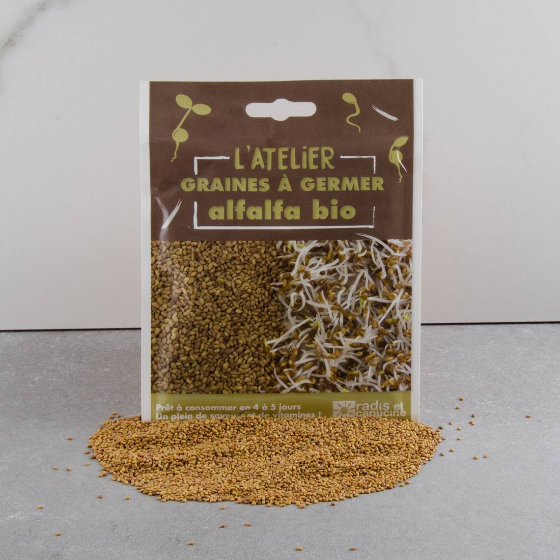 Graines à germer bio Alfalfa - RADIS ET CAPUCINE - Image 2