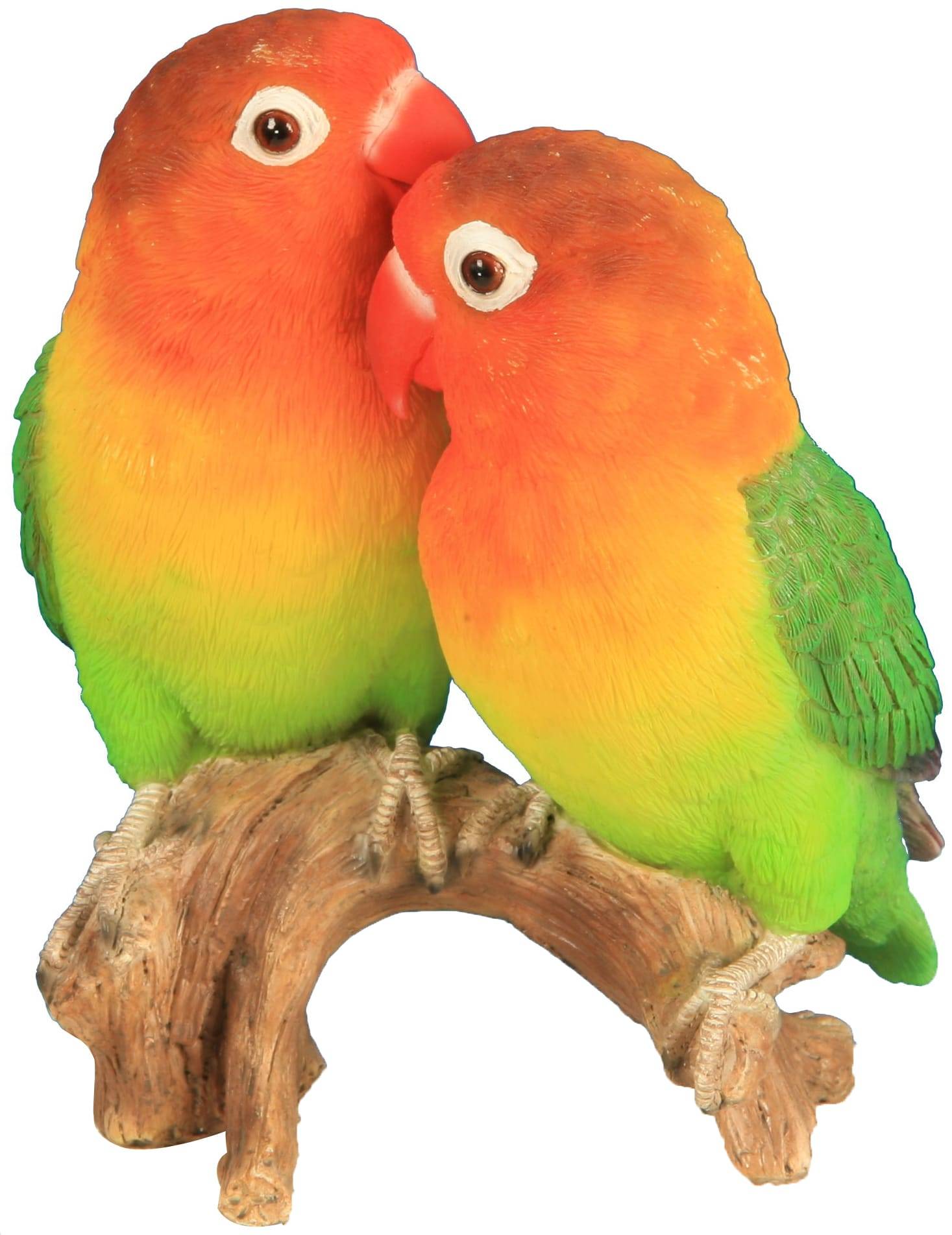 Riviera - Couple de perroquets amoureux - L.13 x l.8,2 x H.13,3 cm