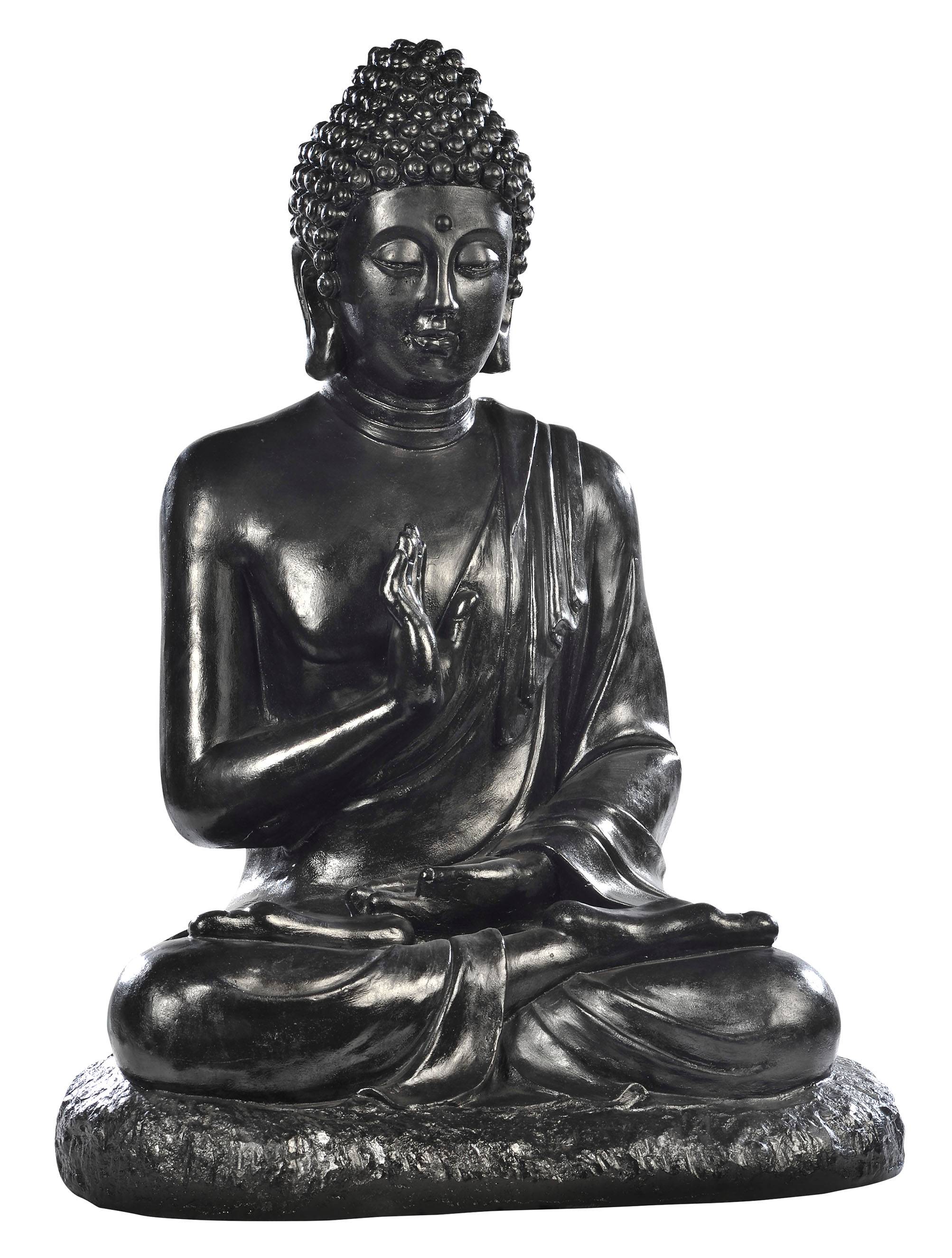 W Hairie Grandon - Statue Bouddha Hindou Assis Béton Ciré Noir - HAIRIE